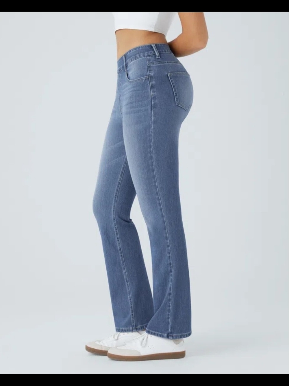 Halara Flex High Waisted Pockets Bootcut Jean Light Washed Denim Sz XL Reg. #026